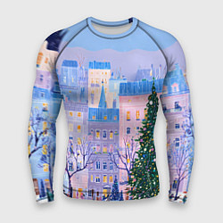 Мужской рашгард Новогодний двор