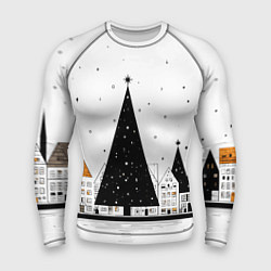 Рашгард мужской Новый год - минимализм, цвет: 3D-принт