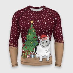 Рашгард мужской Кот Бендер и ёлка, цвет: 3D-принт