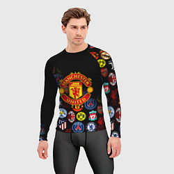 Рашгард мужской Манчестер логотипы команд, цвет: 3D-принт — фото 2