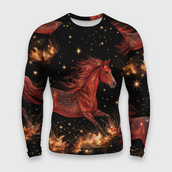 Мужской рашгард Огненные лошади - паттерн