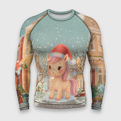 Рашгард мужской Маленькая новогодняя милая лошадка, цвет: 3D-принт
