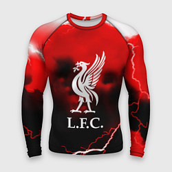 Рашгард мужской Ливерпуль шторм молнии красный, цвет: 3D-принт