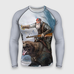 Рашгард мужской Русский воин на медведе, цвет: 3D-принт