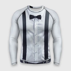 Рашгард мужской Рубашка с подтяжками, цвет: 3D-принт