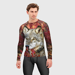 Рашгард мужской Волк в кустах, цвет: 3D-принт — фото 2