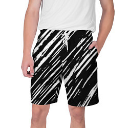 Шорты на шнурке мужские Black&White stroke, цвет: 3D-принт