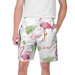 Шорты на шнурке мужские Lil Peep: Pink Flamingo, цвет: 3D-принт
