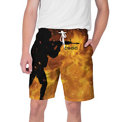 Шорты на шнурке мужские CS:GO Dark Fire, цвет: 3D-принт