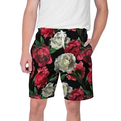 Мужские шорты Красные и белые розы