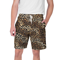 Шорты на шнурке мужские Шкура леопарда, цвет: 3D-принт