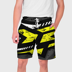 Мужские шорты Black yellow abstract sport style