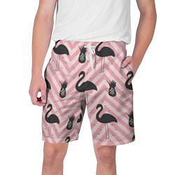 Мужские шорты Черный фламинго арт