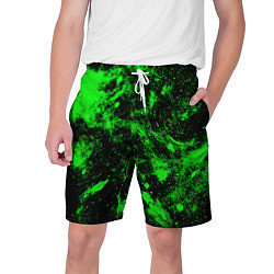 Шорты на шнурке мужские Зелёная краска, цвет: 3D-принт