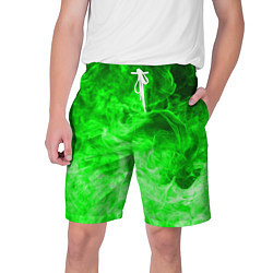Шорты на шнурке мужские ОГОНЬ GREEN NEON, цвет: 3D-принт