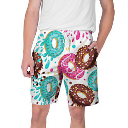 Шорты на шнурке мужские Любитель пончиков, цвет: 3D-принт