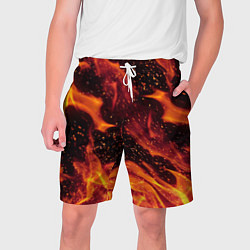 Шорты на шнурке мужские ЯЗЫКИ ПЛАМЕНИ, цвет: 3D-принт