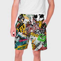 Шорты на шнурке мужские Стикеры, цвет: 3D-принт
