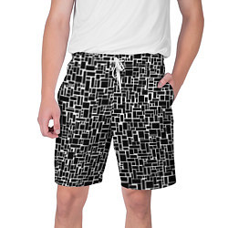 Шорты на шнурке мужские Геометрия ЧБ Black & white, цвет: 3D-принт