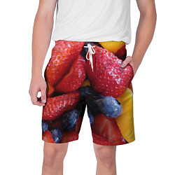Шорты на шнурке мужские Фругтово-ягодное изобилие, цвет: 3D-принт