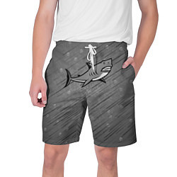 Шорты на шнурке мужские Акула, цвет: 3D-принт