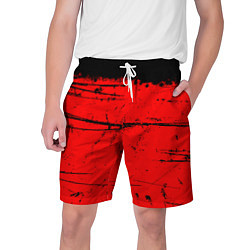 Шорты на шнурке мужские КРАСНЫЙ ГРАНЖ RED GRUNGE, цвет: 3D-принт