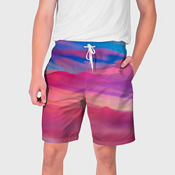 Шорты на шнурке мужские Гармоничные цветовые волны, цвет: 3D-принт