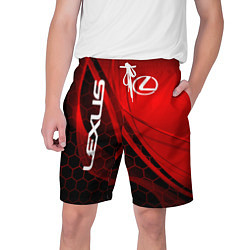 Шорты на шнурке мужские LEXUS RED GEOMETRY ЛЕКСУС, цвет: 3D-принт