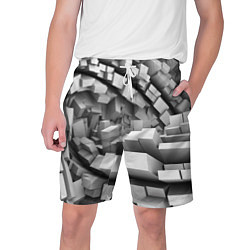 Шорты на шнурке мужские Геометрическая объёмная абстракция, цвет: 3D-принт