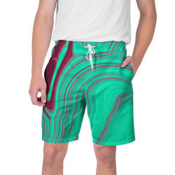 Шорты на шнурке мужские Зеленый прилив, цвет: 3D-принт