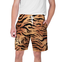 Шорты на шнурке мужские Шкура тигра текстура, цвет: 3D-принт