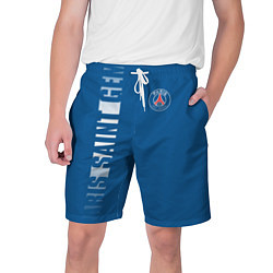 Шорты на шнурке мужские PSG PARIS SAINT GERMAIN WHITE LINE SPORT, цвет: 3D-принт