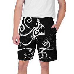 Шорты на шнурке мужские ТАТУИРОВКА ДРАКЕНА WHITE AND BLACK, цвет: 3D-принт