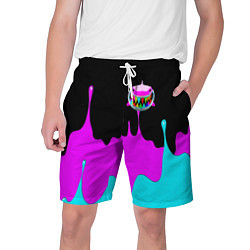 Шорты на шнурке мужские 6IX9INE Подтеки Красок, цвет: 3D-принт