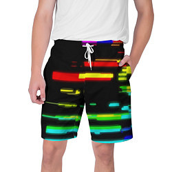 Шорты на шнурке мужские Color fashion glitch, цвет: 3D-принт