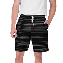 Шорты на шнурке мужские Узор H&S Полосы Черно-белый 119-9-35-5-f-2, цвет: 3D-принт