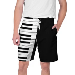 Мужские шорты Черно-Белое Пианино Piano