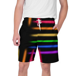 Шорты на шнурке мужские Неоновое свечение Minimalism Neon, цвет: 3D-принт