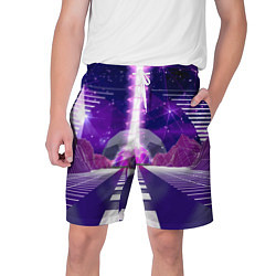 Шорты на шнурке мужские Vaporwave Neon Space, цвет: 3D-принт