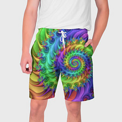 Мужские шорты Красочная фрактальная спираль Узор Colorful fracta