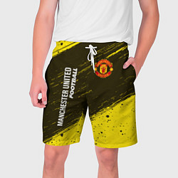 Шорты на шнурке мужские MANCHESTER UNITED Football - Краска, цвет: 3D-принт