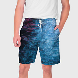 Шорты на шнурке мужские Неоновые волны на воде - Синий, цвет: 3D-принт