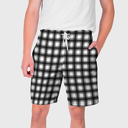 Шорты на шнурке мужские Black and white trendy checkered pattern, цвет: 3D-принт