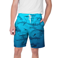 Шорты на шнурке мужские Акулы - океан, цвет: 3D-принт