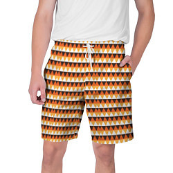 Шорты на шнурке мужские Треугольники на оранжевом фоне, цвет: 3D-принт