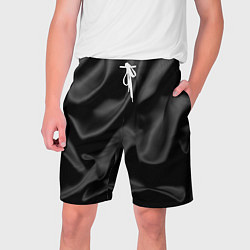 Шорты на шнурке мужские Черный шелк, цвет: 3D-принт