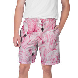 Шорты на шнурке мужские Pink Flamingos, цвет: 3D-принт