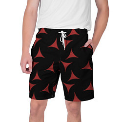 Мужские шорты Red Stars - Красные треугольные объекты в чёрном п