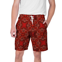 Шорты на шнурке мужские Красные абстрактные круглые узоры, цвет: 3D-принт