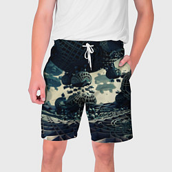 Шорты на шнурке мужские Трехмерный готический фрактал, цвет: 3D-принт